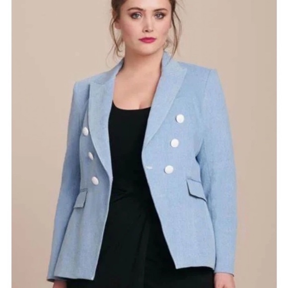 Veronica Beard Miller Dickey Denim Blazer Jacket 4 - Picture 3 of 11